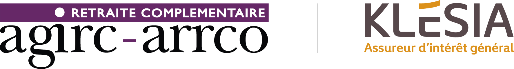 logo agirc-arrco : retraite complémentaire et Klesia assureur d'intérêt général