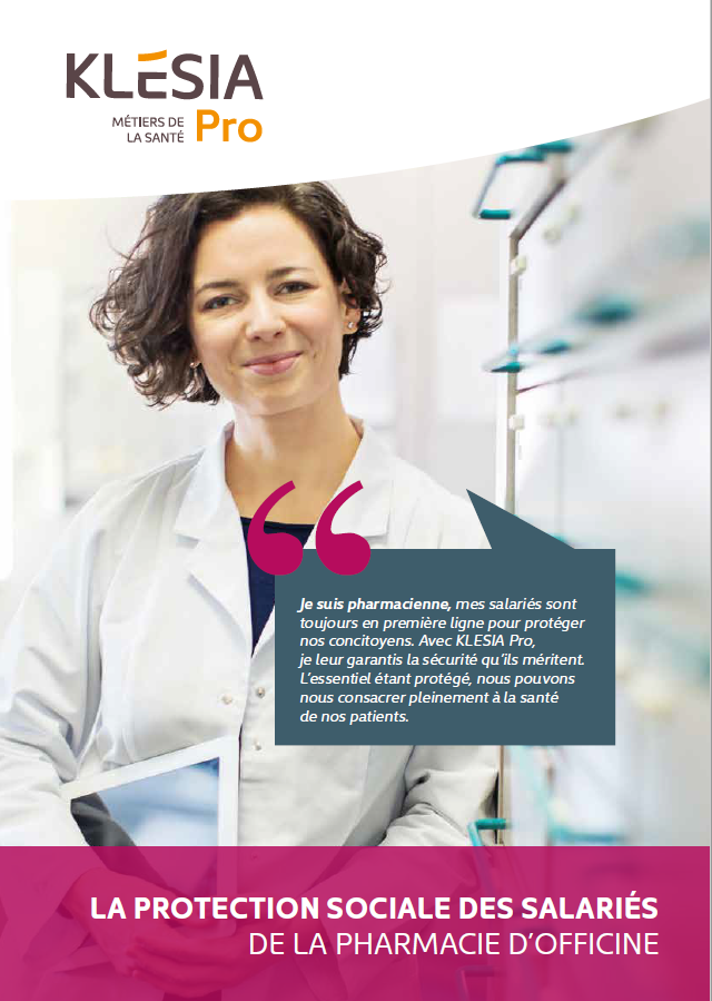 visuel de la couverture du livret de présentation de la protection sociale des salariés de la pharmacie d'officine