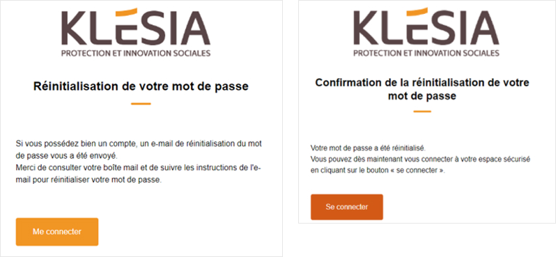 Emails de réinitialisation de mot de passe